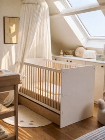 Cama de bebé evolutiva com gaveta 70x140cm branco
