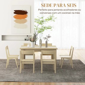 Mesa de Jantar Moderna Mesa para Sala Retangular para 4-6 Pessoas Carga 100 kg 140x89,5x75 cm Branco e Carvalho