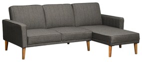 HOMCOM Sofá-cama em forma de L estofado com chaise longue direita e encostos ajustáveis ​​separadamente em 3 posições 216x139x80 cm cinza