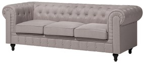 Sofá de canto à esquerda 6 lugares em tecido creme CHESTERFIELD Beliani