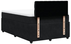 Cama boxspring com colchão 120x190 cm veludo preto