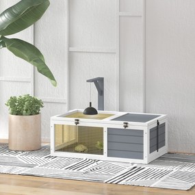 Gaiola para pequenos animais (tartarugas) com 2 espaços para lâmpadas, 81 x 48 x 31,5 cm, cinzenta