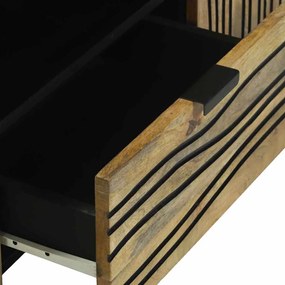 Armário de TV - 105 x 33,5 x 46 cm, Feito de Madeira Sólida de Manga