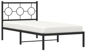 Estrutura de cama com cabeceira 90x190 cm metal preto
