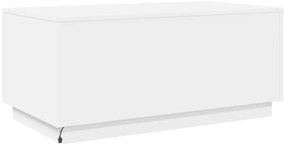 Mesa de centro com luzes LED 90x50x40 cm branco