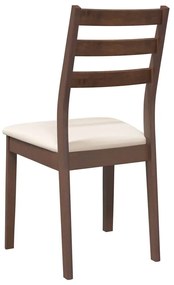 Cadeiras de jantar com almofadões 2 pcs madeira maciça castanho