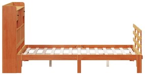 Cama com estante sem colchão 140x190 cm pinho maciço