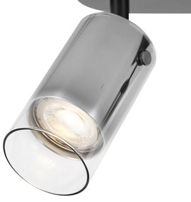 Foco de teto moderno cor de bronze 2-luzes giratório e ajustável - Drain Moderno