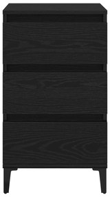Cabeceira de noite vidaXL Preto Carvalho 40x35x70 cm Madeira do engend