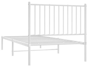 Estrutura de cama com cabeceira 90x200 cm metal branco