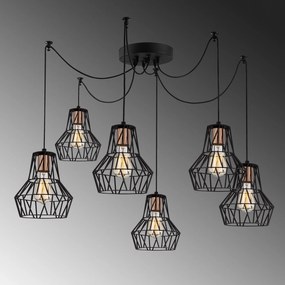 Chandelier Tortum – Preto – 140 cm