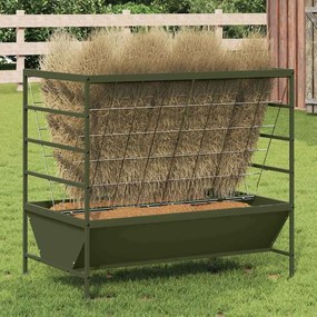 vidaXL Comedouro para Gado Verde Oliva 100 x 60 x 90 cm