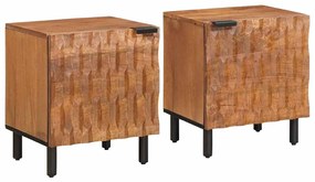 vidaXL Armário de Cabeceira 2 pcs Castanho 40 x 33 x 46 cm