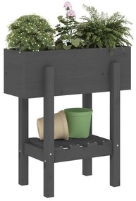 Vaso/floreira de jardim 62x30x69 cm pinho maciço cinzento