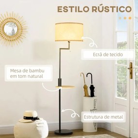 Candeeiro de Pé Havianni com Carregador USB - Design Moderno