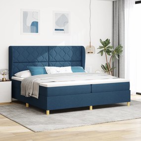 Cama Box Spring vidaXL com Colchão - Azul, 200x200 cm, Tecido