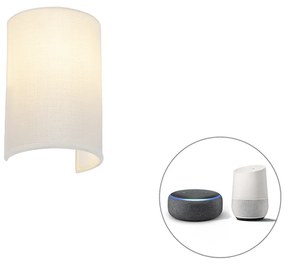 LED Candeeiro de parede inteligente branco com Wi-Fi A60 - Simple Drum Jute Moderno
