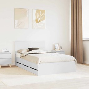 vidaXL Estrutura da Cama Branco 120 x 200 cm Madeira de Engenharia