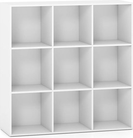 Estante de Cubos com 9 Compartimentos, 90 x 30 x 90 cm, Montagem Sem Ferramentas, Branco