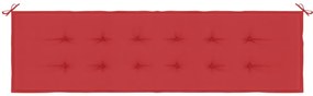 Almofadão p/ banco de jardim 180x50x3 cm tecido oxford vermelho