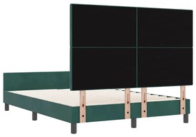 Cama vidaXL Verde Escuro 140x200 cm Veludo