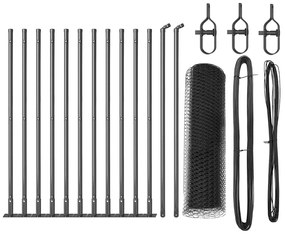 Conjunto de Cercas Conjunto de 2 Cinza Aço, Concreto Padrão