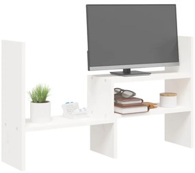 Suporte para monitor (39-72)x17x43 cm pinho maciço branco