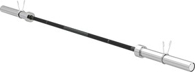 SPORTNOW Barra de Pesos de Aço180 cm Ø50 mm com 2 Grampos Carga 200 kg Barra Olimpica para Discos de Ø5 cm Prata e Preto | Aosom Portugal