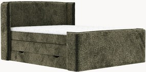 Cama divã em chenille artesanal com arrumação Freeland, H4