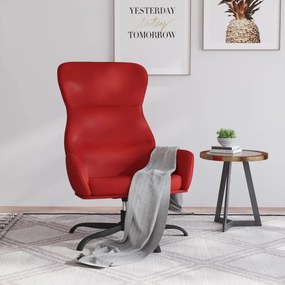 Cadeira de descanso couro artificial vermelho tinto