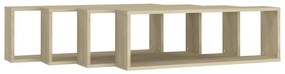 Estantes parede forma de cubo 4 pcs contr. 80x15x26,5 cm sonoma