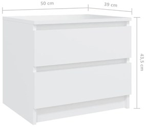 Mesa de cabeceira 50x39x43,5 cm contraplacado branco