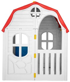Casa de brincar infantil dobrável com porta e janelas de abrir