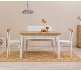 Conjunto de Mesa de Jantar Extensível e Cadeiras Oliver – Branco – Mes