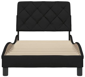 Estrutura de cama sem colchão 90x200 cm tecido preto