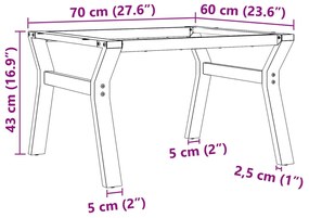 Pernas para mesa de centro estrutura em Y aço