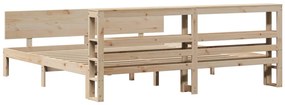 Estrutura de cama com cabeceira 180x200 cm pinho maciço
