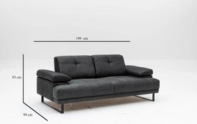 Sofá-Cama 2 Lugares Mustang – Antracite – 199x99x83 cm
