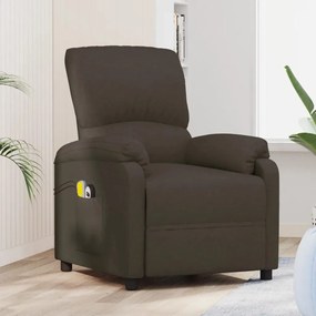 vidaXL Poltrona de massagens elétrica tecido castanho-escuro