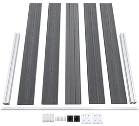 Painel de vedação para jardim 699x106 cm WPC cinzento