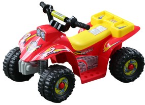 HOMCOM Quadriciclo Bateria 6V Quadicilo Elétrico para Crianças acima de 18 Meses Velocidade 2,5km/h Carga Máx 20kg Sons Luzes e Carregador Incluido 66x43x43 Vermelho e Amarelo