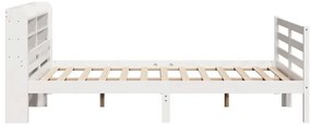 Estrutura de cama c/ cabeceira sem colchão 140x200 cm branco