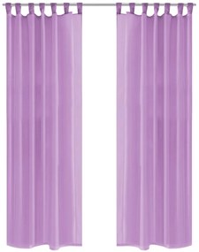 vidaXL Cortinas em voile 2 pcs 140x175 cm lilás