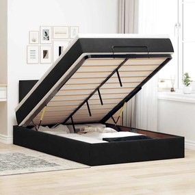 vidaXL Estrutura de cama otomana com colchão 120x200 cm veludo preto