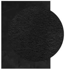 Tapete pelo curto macio e lavável HUARTE 160x230 cm preto