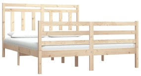 Estrutura de cama dupla 135x190 cm madeira maciça