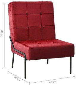 Cadeira de descanso 65x79x87 cm veludo vermelho tinto