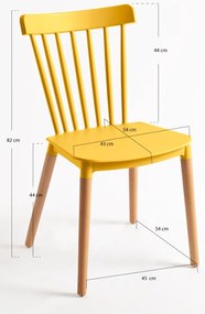 Pack 6 Cadeiras Leka - Amarelo