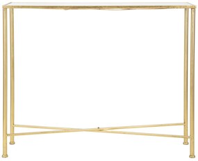 MESA DE CONSOLA VIDRO 100X35X80 CM DOURADO