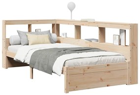 Cama com estante sem colchão 75x190 cm pinho maciço